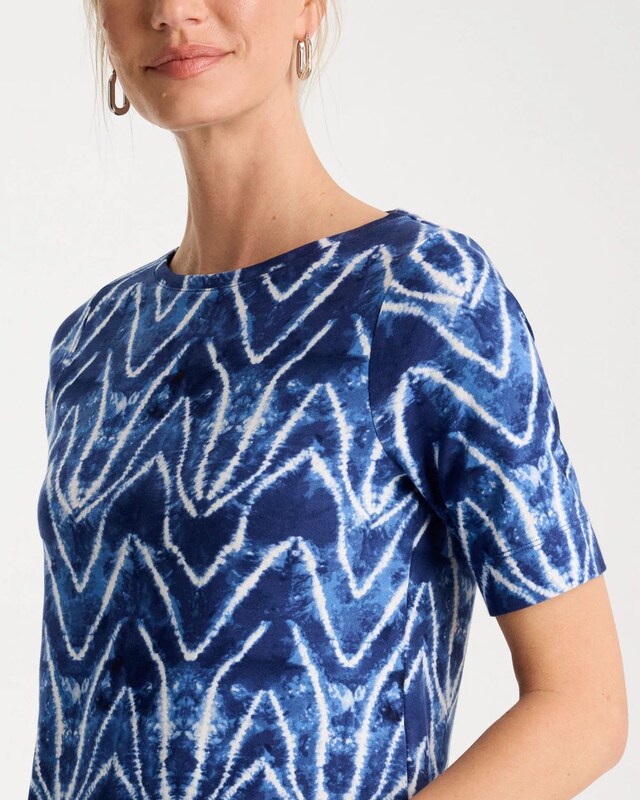 Tie Dye Chevron Pima Elbow Sleeve Tee - image 4